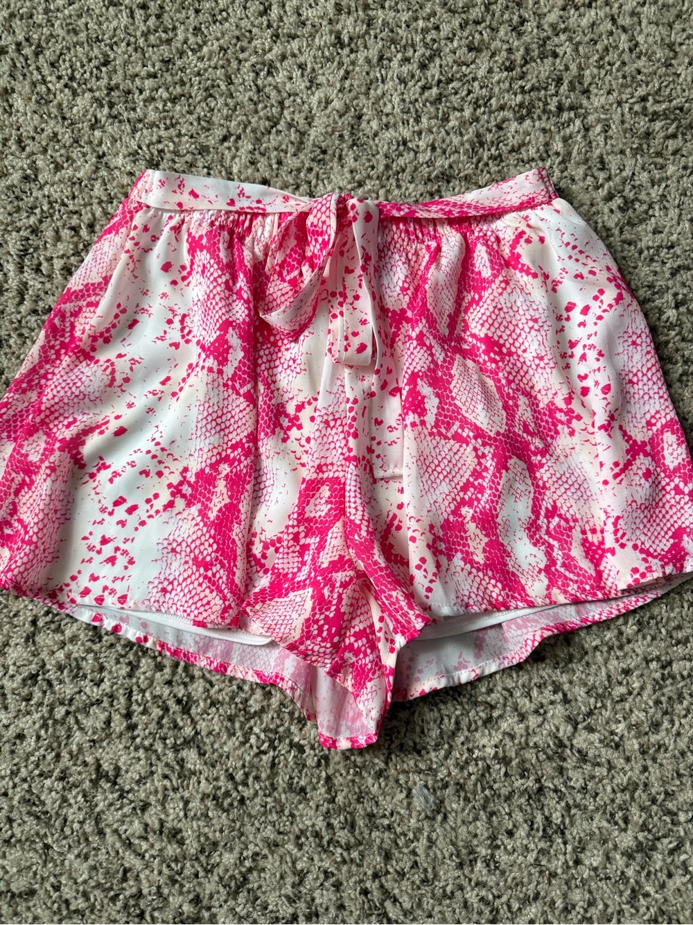 Pink Snake-Print Tie-Waist Women’s Skort